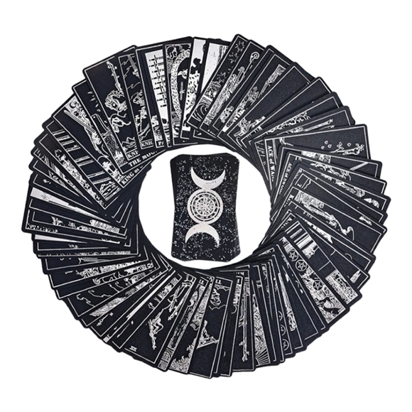 Seed of Life Tarot Cloth & Prophet Silver Foil Tarot Deck - Picture 9 of 10